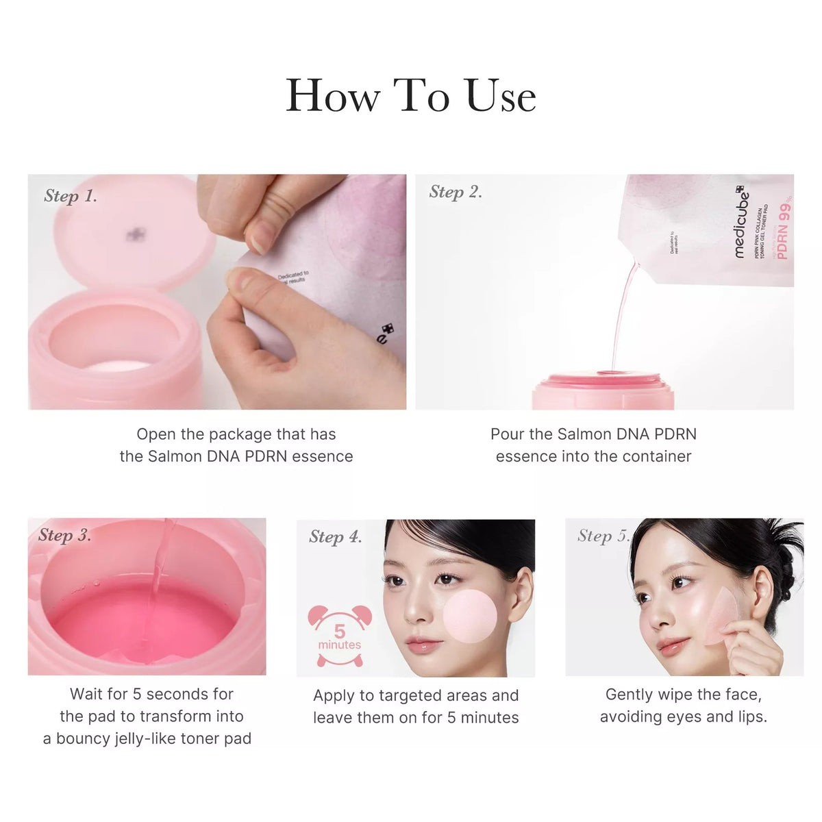 medicube - PDRN Pink Collagen Toning Gel Toner Pad